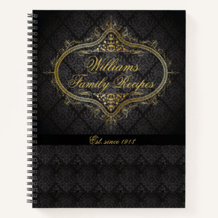 Vintages Familienrezept personalisiert Notizbuch