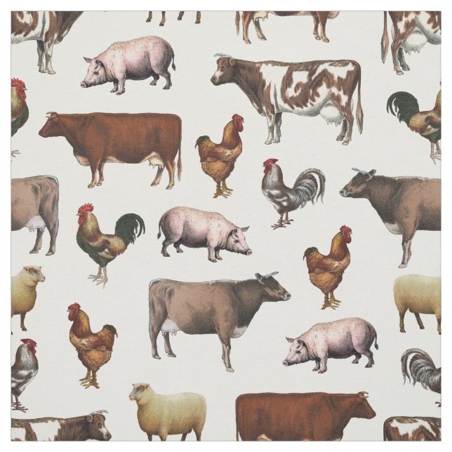 Vintages Farmtiergewebe Stoff (Muster)