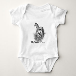 Vintages Farrier Horse Schwarz-weiße Kunst Baby Strampler