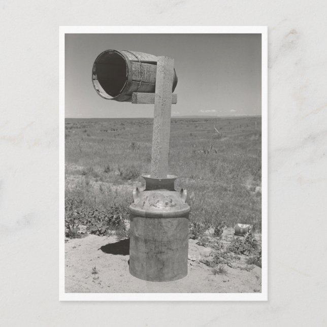 Vintages Fass und Eimer - ländliches Idaho-Postfac Postkarte (Vorderseite)