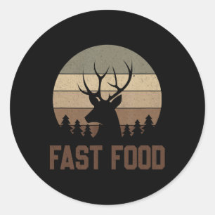 Vintages Fast Food Hunter Shirt Hirsche Jagd Runder Aufkleber