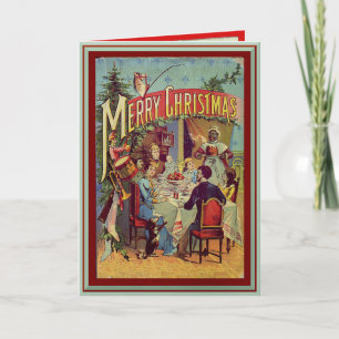 Vintages Feiertags-Abendessen-frohe Weihnachten