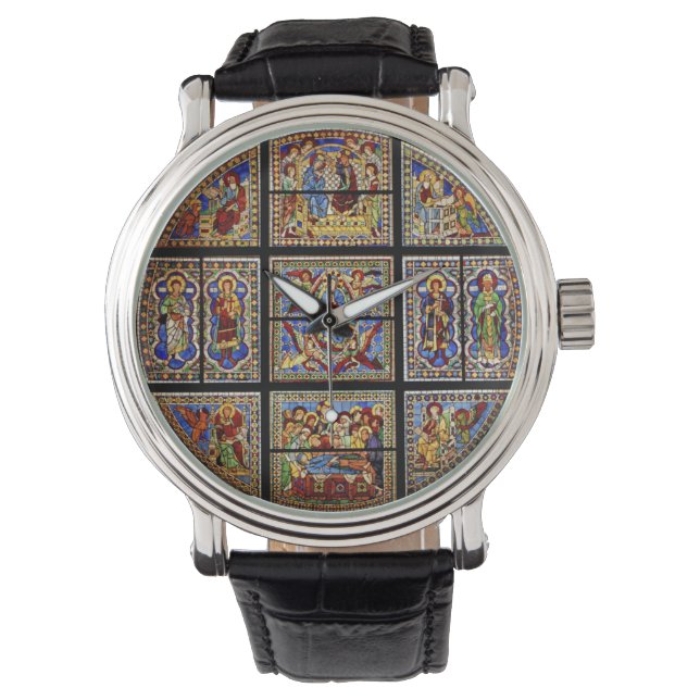 Vintages Fenster aus festem Glas Armbanduhr (Vorderseite)