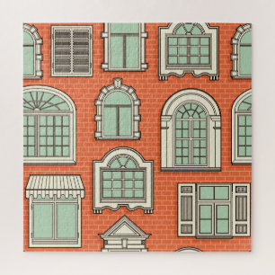 Vintages Fenster Landschaftliches Muster
