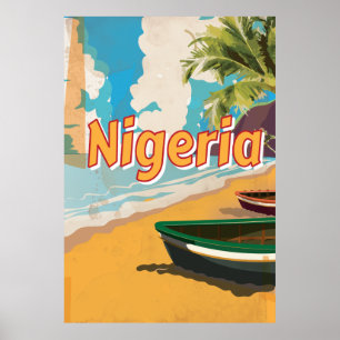 Vintages Ferien Nigerias Plakat