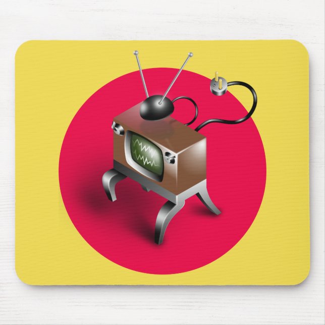 Vintages Fernsehdesign - Maus-Pad Mousepad (Vorne)