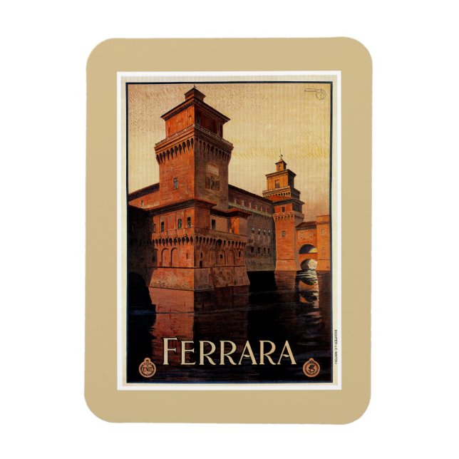 Vintages Ferrara-Poster Magnet (Vertikal)