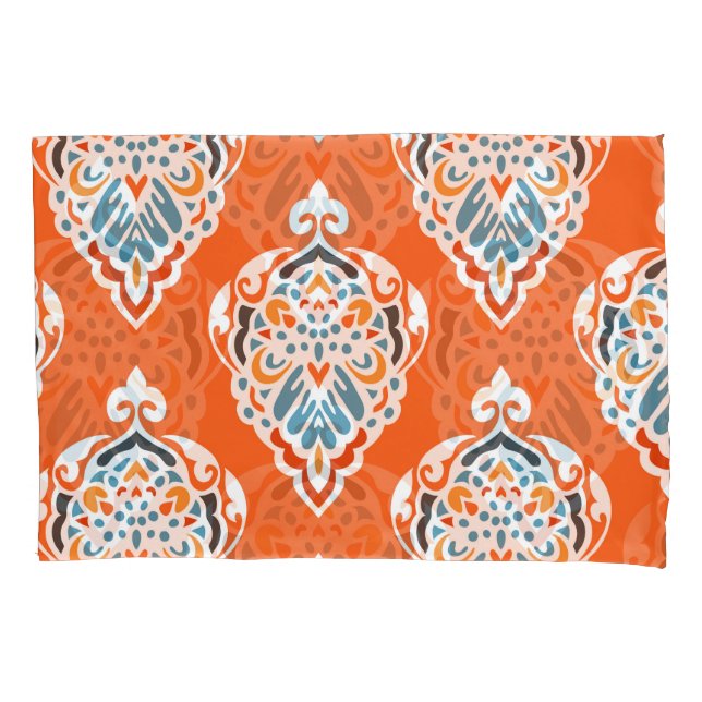 Vintages, festes Damast-Muster, elegantes Design. Kissenbezug (Vorderseite)