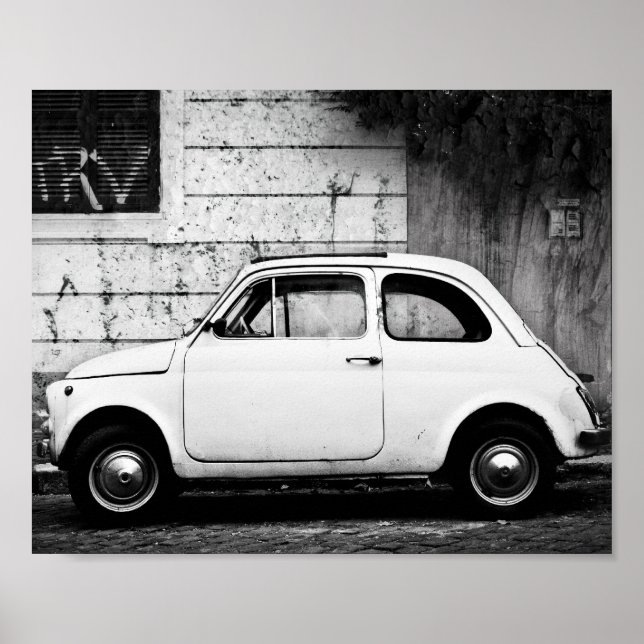 Vintages Fiat 500 Poster, in Rom, Italien. Poster (Vorne)