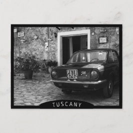 Vintages FIAT-Fahrzeug in Italien in monochromen F Postkarte