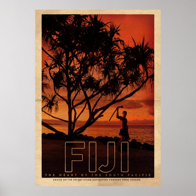 Vintages Fiji-Reiseplakat Poster (Vorne)
