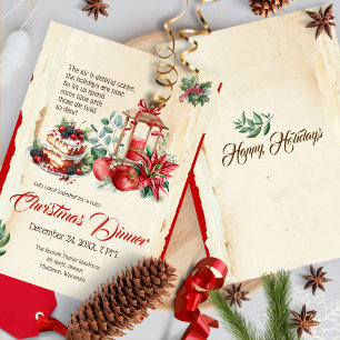 Vintages Filmfestival Red Poinsettia Weihnachten Einladung