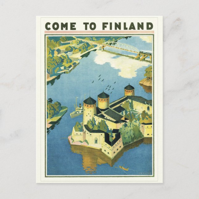 Vintages Finnland Postkarte (Vorderseite)