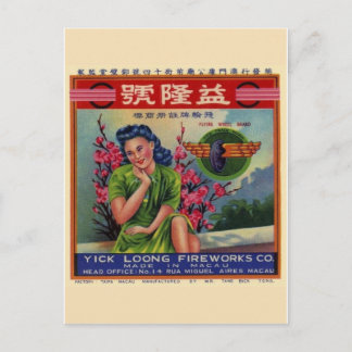 Vintages Firecracker-Paket Postkarte