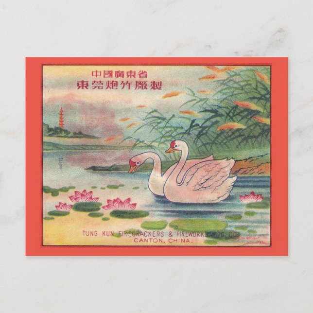 Vintages Firecracker-Paket Postkarte (Vorderseite)