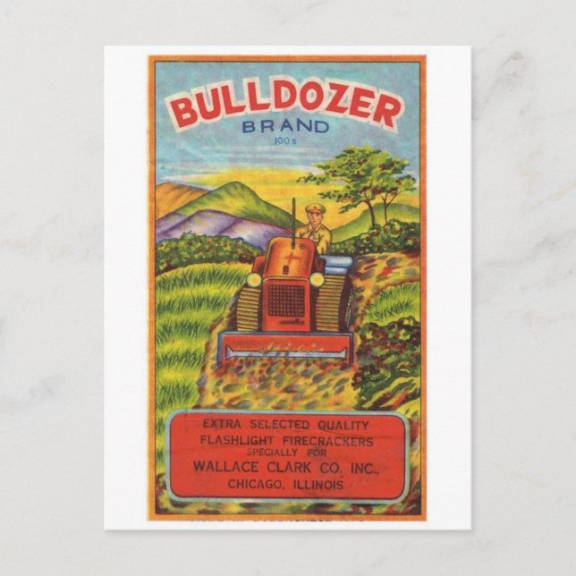 Vintages Firecracker-Paket Postkarte (Vorderseite)
