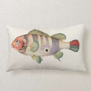 Vintages Fisch-Bild-Kissen Lendenkissen