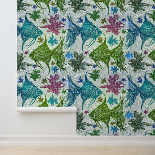 Vintages Fischmuster Tapete