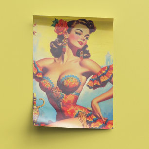 Vintages Flamenco-Button Seidenpapier