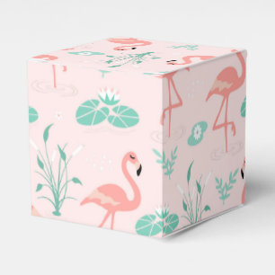 Vintages Flamingo und Water Lily Pattern Geschenkschachtel