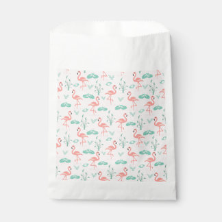 Vintages Flamingo und Water Lily Pattern Geschenktütchen
