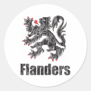 Vintages Flandern Runder Aufkleber
