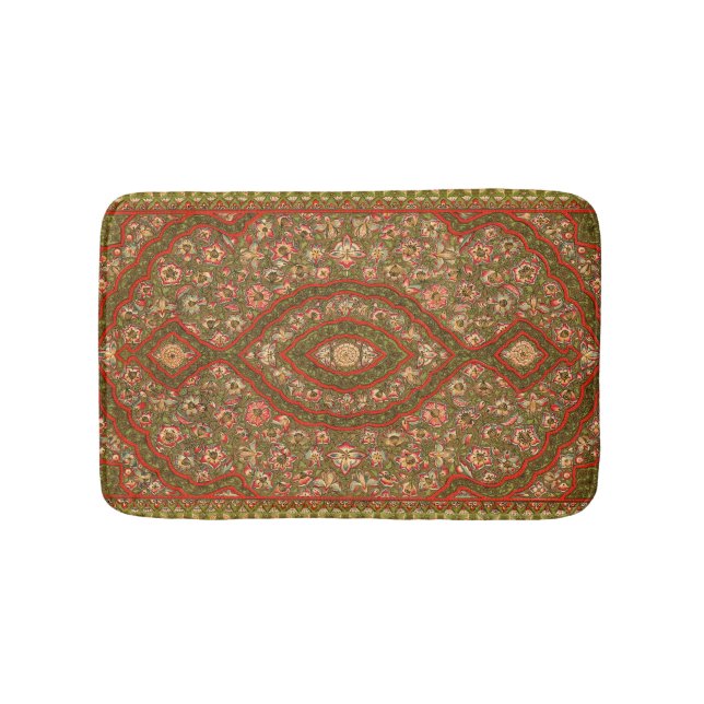 Vintages Floral Indian Rug Pattern Badematte (Vorderseite)