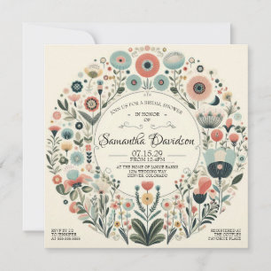 Vintages florales Brautparty Einladung