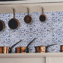 Vintages florales Delft Blau und Weiße Tile Decoup Seidenpapier