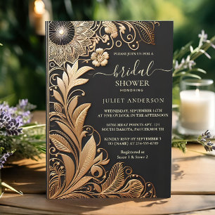 Vintages florales Gold Foil Embosses Brautparty Einladung