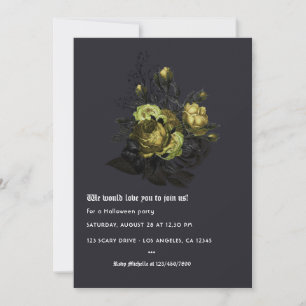 Vintages florales Halloween-Party Einladung