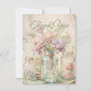 Vintages florales Hochzeitsszenario Brautparty Vie Postkarte