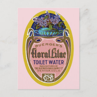 Vintages florales Lilac-Toilettenwasser Postkarte