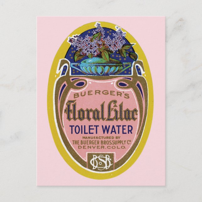 Vintages florales Lilac-Toilettenwasser Postkarte (Vorderseite)
