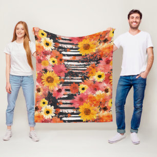 Vintages, florales Muster (10) Fleecedecke