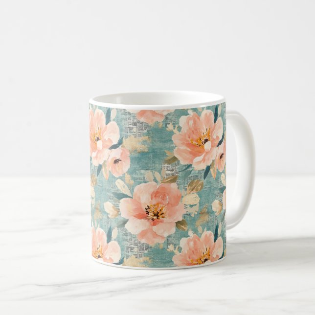 Vintages, florales Muster (1) Kaffeetasse (VorderseiteRechts)