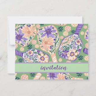 Vintages florales Pickleball-Design Postkarte