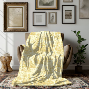 Vintages florales Retro-Gelbtuch de jouy Fleecedecke