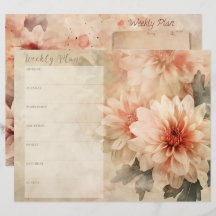 Vintages florales Weekly-Planer-Scrapbook