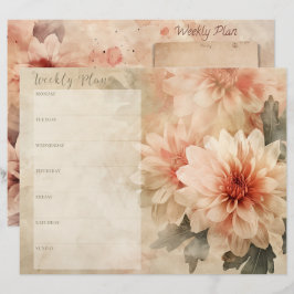 Vintages florales Weekly-Planer-Scrapbook