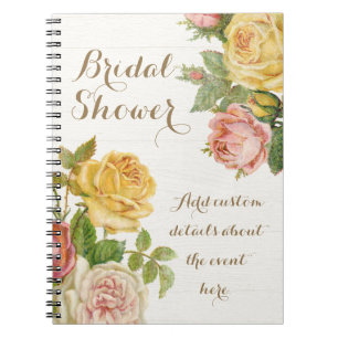 Vintages florales Whitewash Spring Brautparty Notizblock