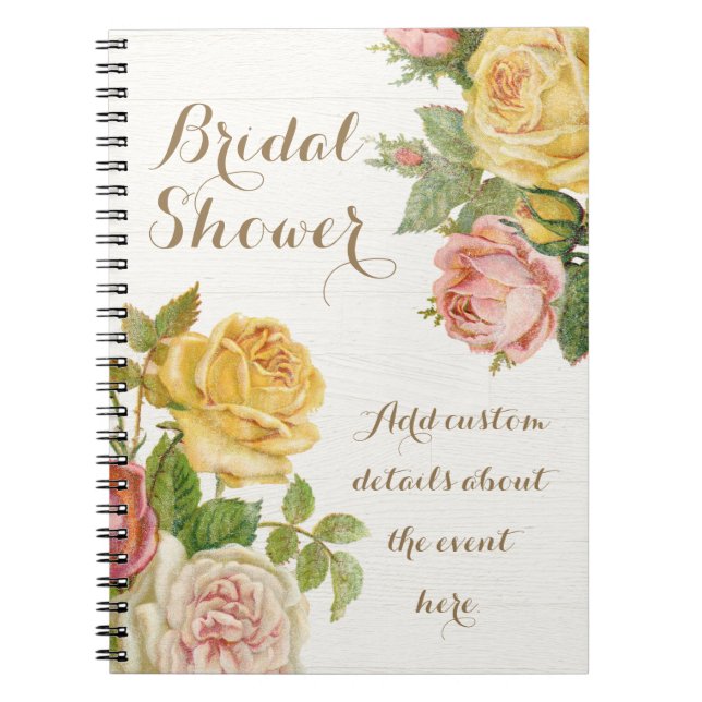 Vintages florales Whitewash Spring Brautparty Notizblock (Vorderseite)