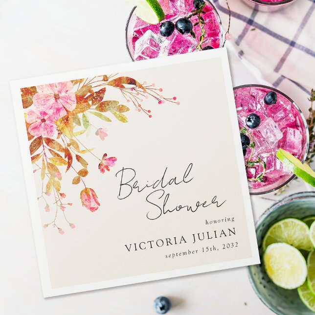 Vintages Florals Brautparty Serviette (Von Creator hochgeladen)