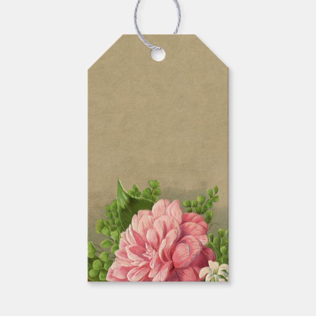 Vintages Florentiner Peony Classy Geschenkanhänger (Vorderseite)