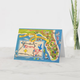 Vintages Florida Attraktionen Karte