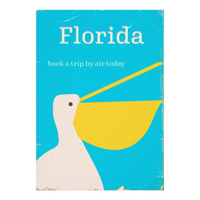 Vintages Florida Pelican Reiseplakat Fotodruck (Vorne)