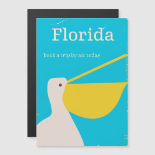 Vintages Florida Pelican Reiseplakat Magnetkarte