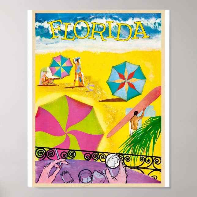 Vintages Florida Travel Art Poster (Vorne)
