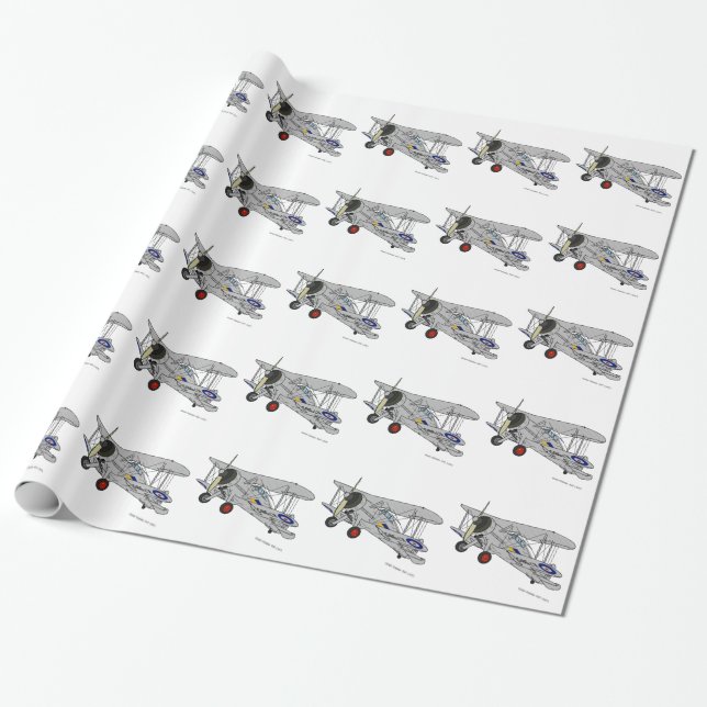Vintages Flugzeug Biplane Der Gloster Gladiator  Geschenkpapier (Ungerollt)