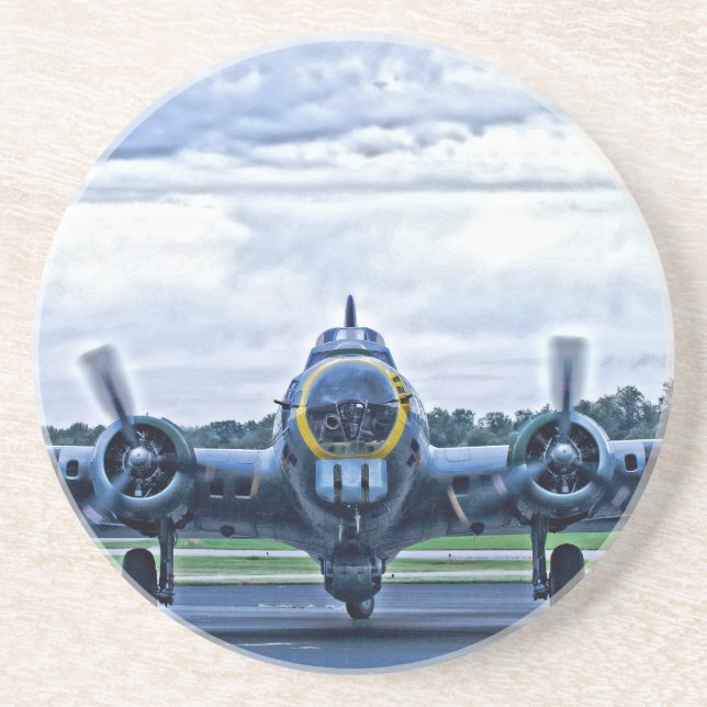 Vintages Flugzeug-Fliegen des Flugzeug-B17 Getränkeuntersetzer (Vorne)